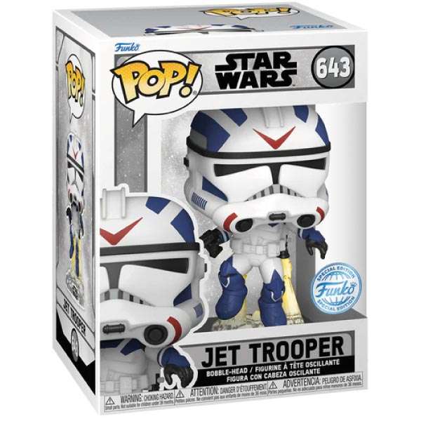 Jet Trooper 643 2 Scatola originale Funko Pop Jet Trooper 643 Star Wars Battlefront II – confezione da collezione